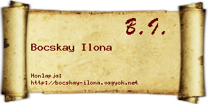Bocskay Ilona névjegykártya