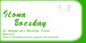 ilona bocskay business card